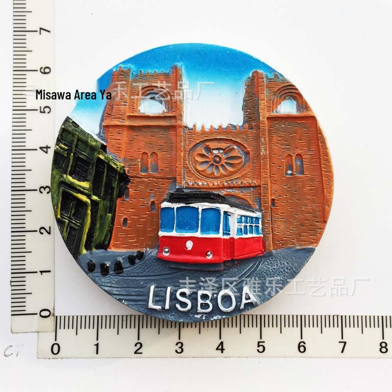 Hand-Painted Resin Magnetic Souvenir Stickers from Portugal