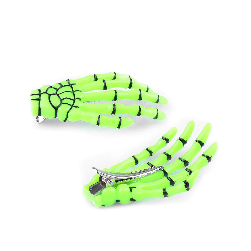 2 Pcs/Set New Skull Hand Bone Hairpin Gripper Ghost Skeleton Hair Clips Hairclips Bone Claw Hair Accessories Hairclip