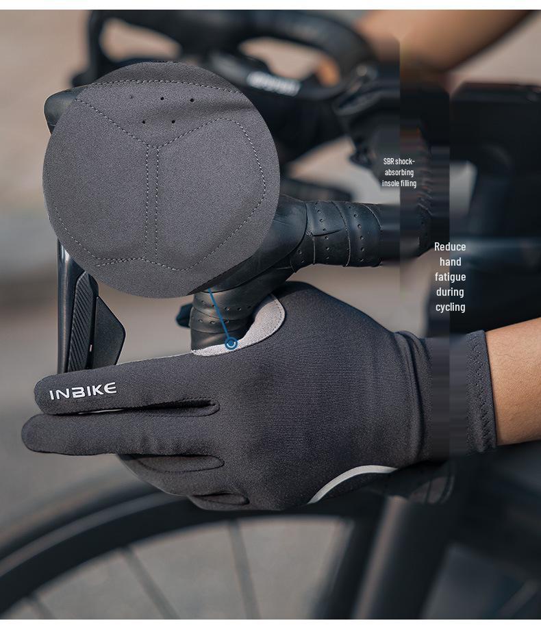 INBIKE Vollfinger-Touchscreen-Fahrradhandschuhe mit Stoßdämpfung, rutschfestes Design für Damen und Herren - Frühling/Herbst