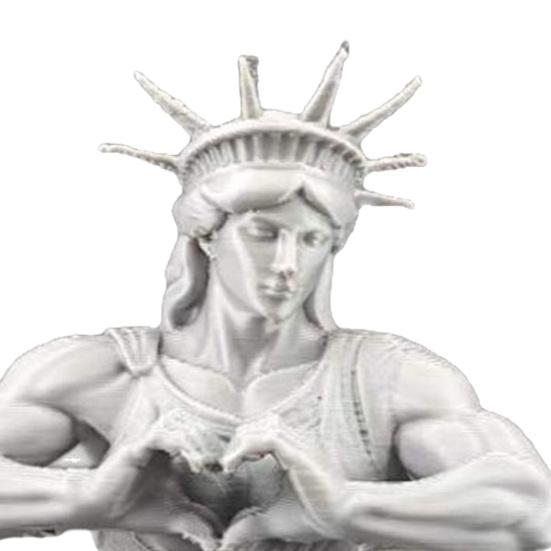 Funny Muscle Liberty Statue 3D Printed Humorous Muscular Liberty Statue for Living Room Bookshelf Cabinet Table Decor New York City Souvenirs Gifts