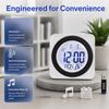 ABS Voice Control Clock Calendar Display Squared Alarm Clock Digital Electronic Clock  Office Desk
