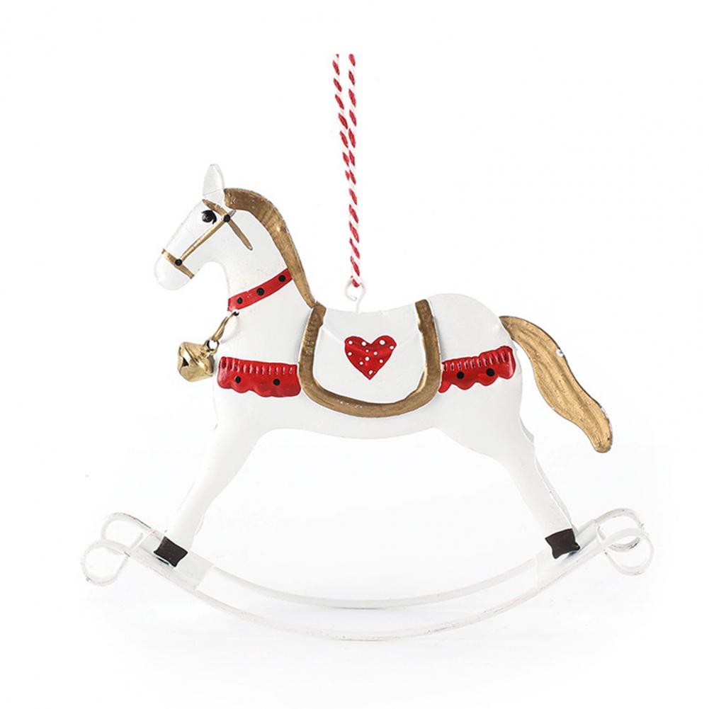 Eye-catching Tree Ornaments Christmas Ornaments Set Eye-catching Christmas Hanging Horse Figurines Iron Resin Horse for Home