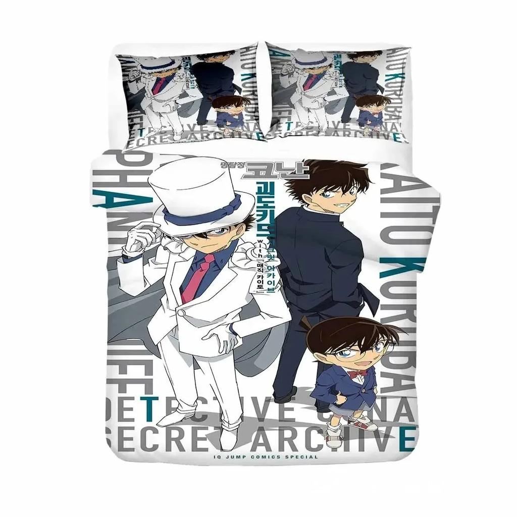 Anime Detective Conan Shinichi Bedding Set Boys Girls Twin Queen Size Duvet Cover Pillowcase Bed Boys Adult