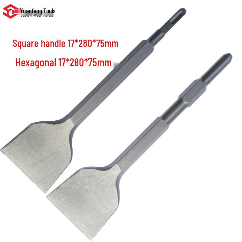 Electric Hammer Drill Set: Square/Round Shank with Pointed, Flat, U-shaped Chisels, Pick Head, Shovel, and Slotting Through-wall Drill.