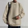 Spring men's trend small checkered round neck pullover casual loose knitted long-sleeved top men