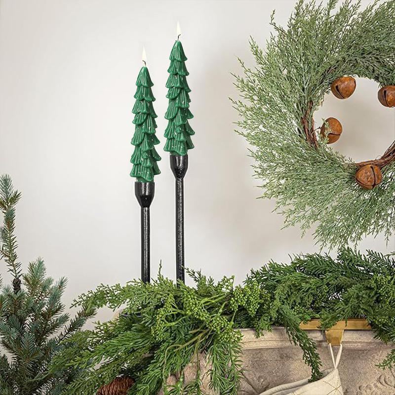 1PC Desktop Party & Tree Holiday Aroma Candle Reusable Tree Soy Wax Candle Set Holiday Decor 14x2cm