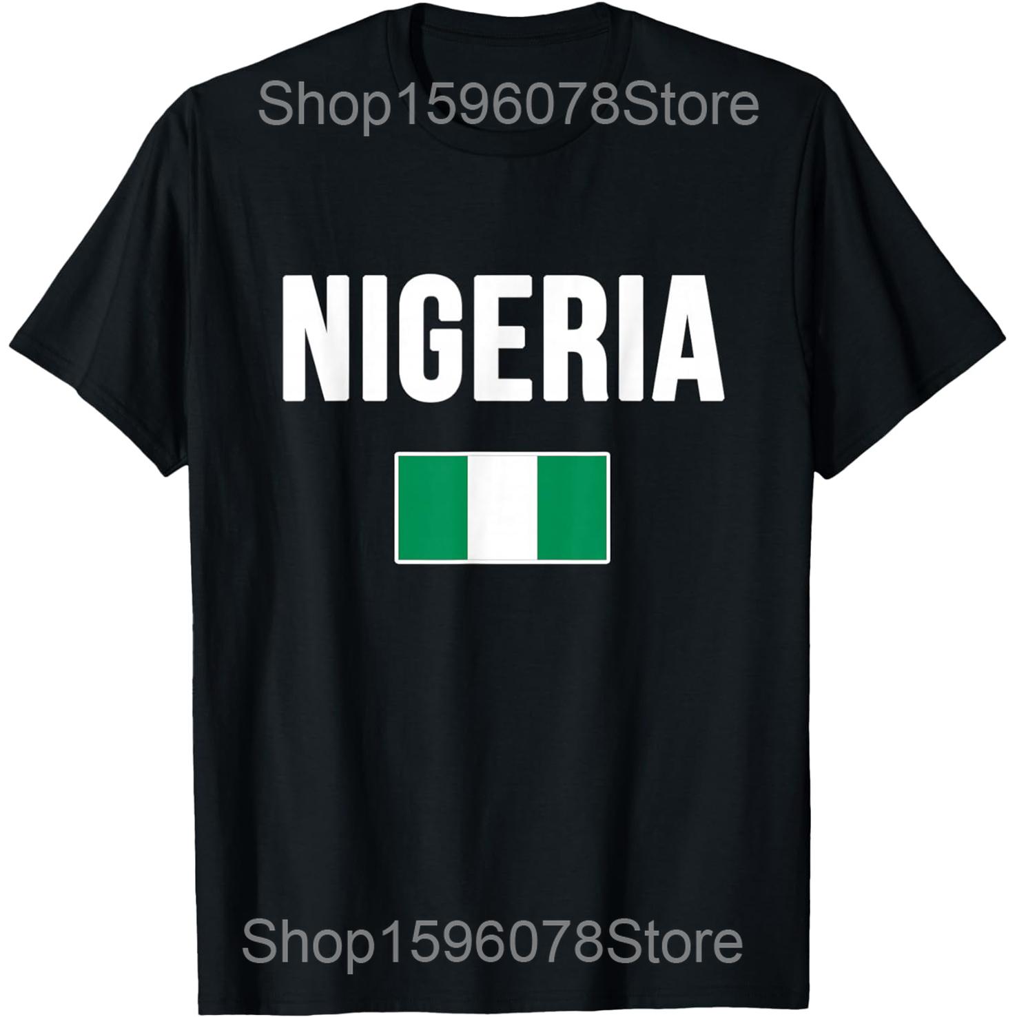 

Nigerian Flag Heartbeat Nigeria T Shirts Men Women Pure Cotton Humor Streetwear Tee Shirt Short Sleeve Unisex Loose Clothing S