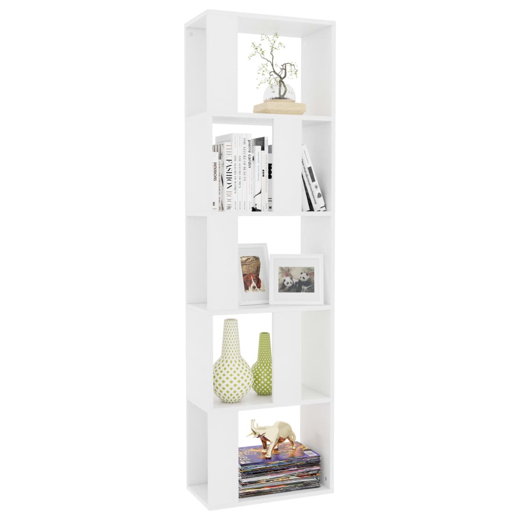 Bookshelf Room Divider White 45 x 24 x 159 cm Engineered Wood