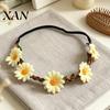 Adjustable Daisy Crown for Girls Sunflower/Daisy Wreath Headband Women Girls, Flower Headpiece, Daily Wear Silk Beach Photography Summer Dress
