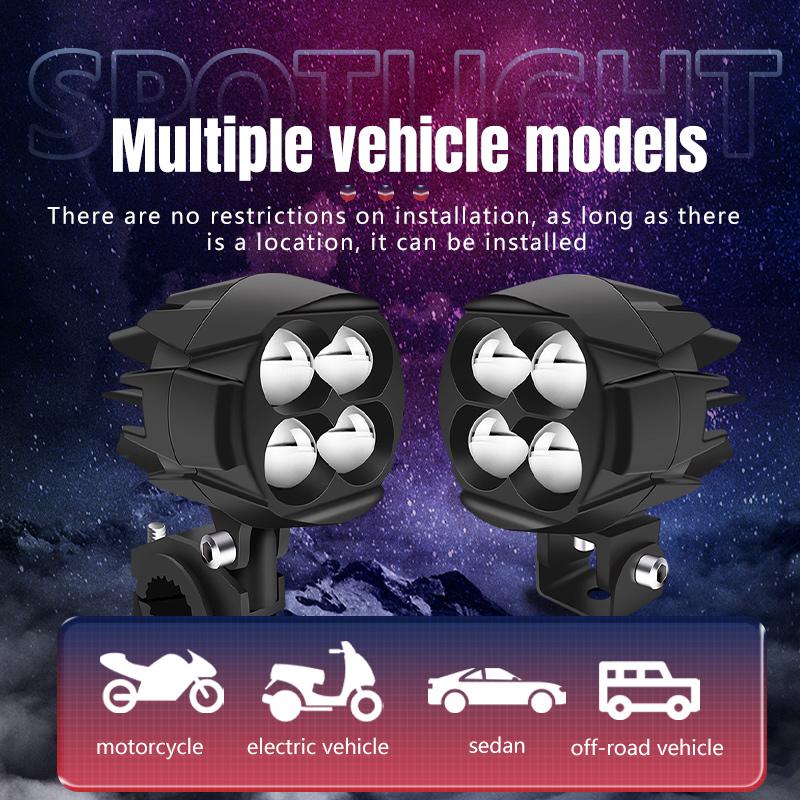 Motorcycle LED Fog Light Auxiliary Headlight Hi/Low Beam Moto Fog Driving Light Spotlight Work Lamp for Off Road Truck Car ATV