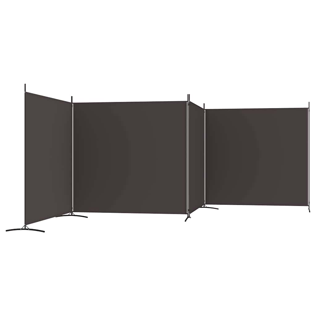 Vidaxl Parawan 4-Panelowy, Brązowy, 698X180 Cm, Tkanina