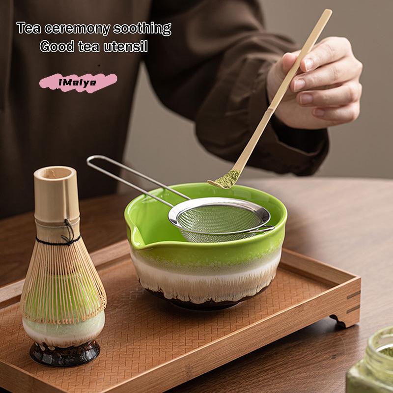 5Pcs Japanese Matcha Tea Set with Matcha Bowl Bamboo Whisk And Scoop Traditional Tea Making Kit Gift Box