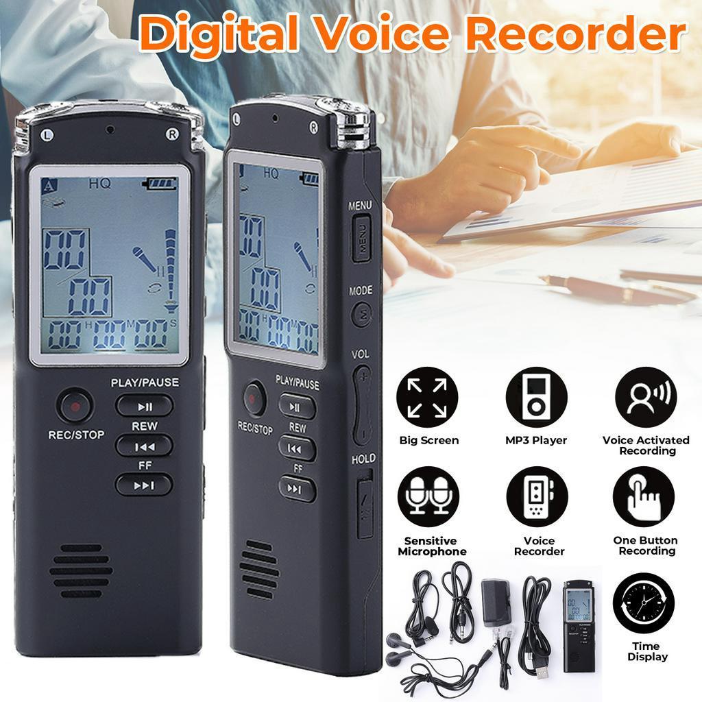 Professional USB Voice Recorder 96 Hours Dictaphone Digital Audio Voice Recorder Speaker WAV MP3 Player 8/16/32GB