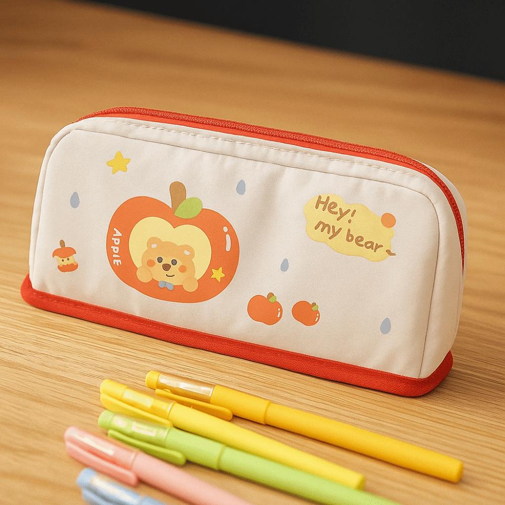 INS Pencil Storage Bag Can Stand Zipper Stationery Case Multi-layer Stationery Bag  Back To School