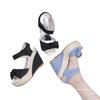 Ladies Platform Denim Sandals Fashion Bow Mixed Colors Wedges High Heels Women's Sandals Casual Party Woman Shoes