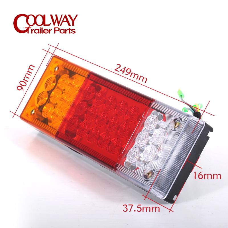 12V Trailer LED Tail Lights Waterproof Lamps Turn Signal Brake Reverse Running Truck RV Camper