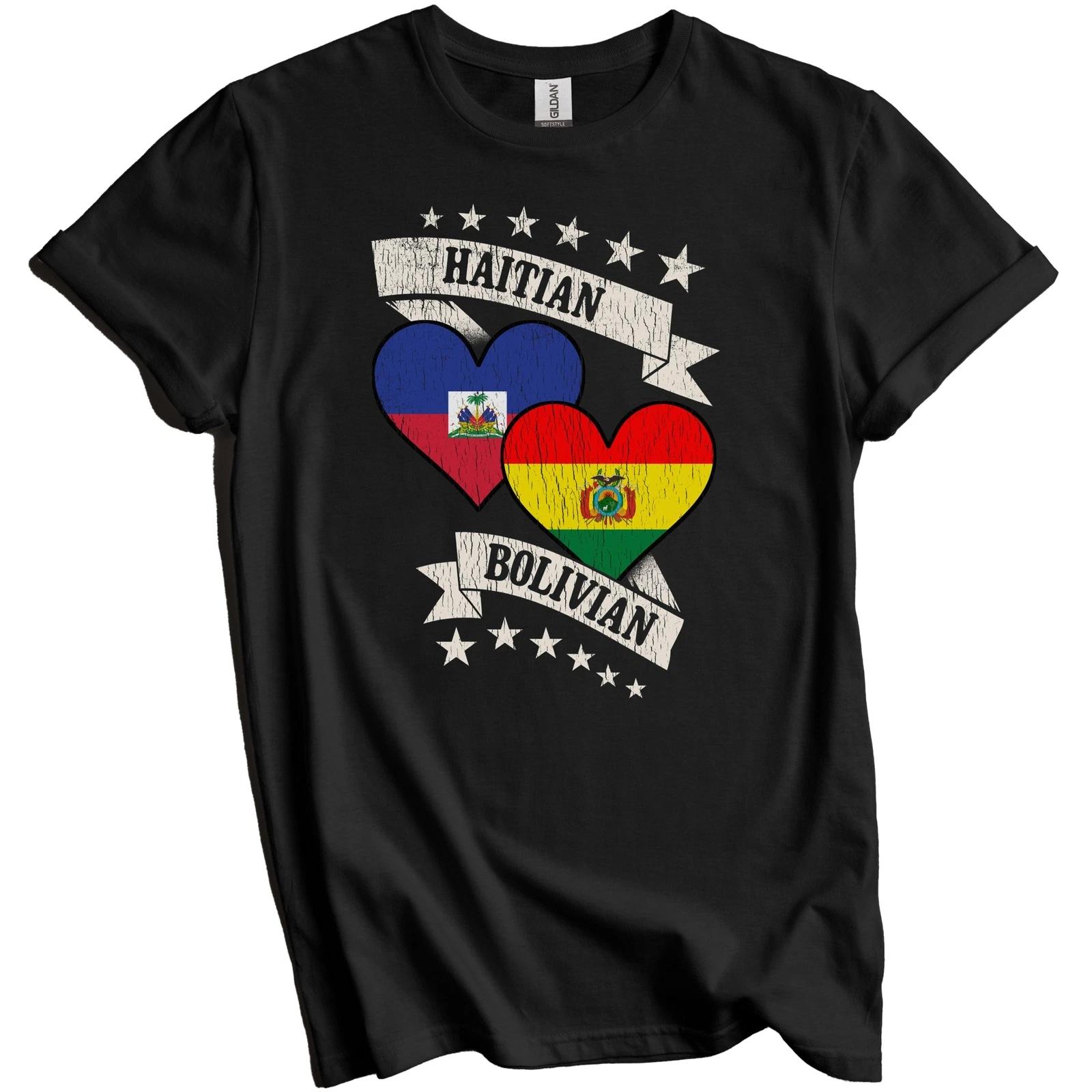Haitian Bolivian Heart Flags Haiti Bolivia T-Shirt S