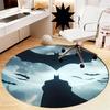 Batman Printed Round Rug Carpet Chair Rug Area Rug Entryway Doormats,for Office Chair Living Room Bedroom Kitchen Room.