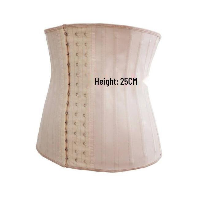 25 Steel Boned Latex Waist Cincher: Smooth Surface Postpartum Abdominal Binder & Body Shaper XXS