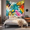 Boho Chic Wall Tapestry With Moon Phase Floral Starry Sky Design Bedroom Yoga Studio Decor