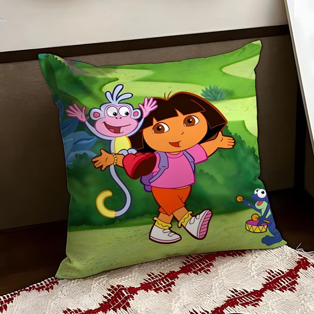 Anime cute DDora the EExplorer Cushion Cover Reversible Soft Durable Pillow Cover Home  Car MultiScene Use for Daily Comfort