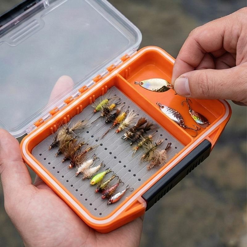 Waterproof Plastic Pockets Fly Fishing Box Portable Fishing Tackle Box Light Weight Fishing Tackle Hook Box Enduring