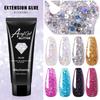 15ml Quick Extension UV LED Nail Gel With Sequins Polygel Nail Art Builder Acrylic Gel Extend Tools