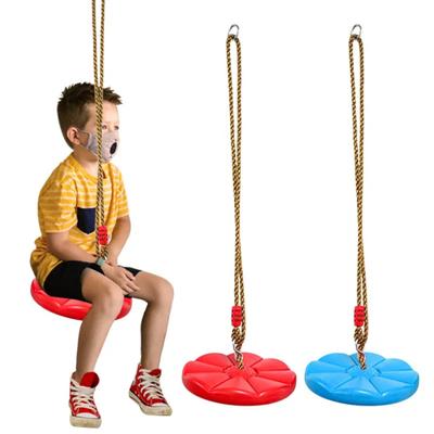 Kinder-Scheibenschaukel für drinnen und draußen, rot/blau, verdickte achteckige Blütenblattschaukel, Hängeschaukel, Spielzeug, Schaukelstuhl