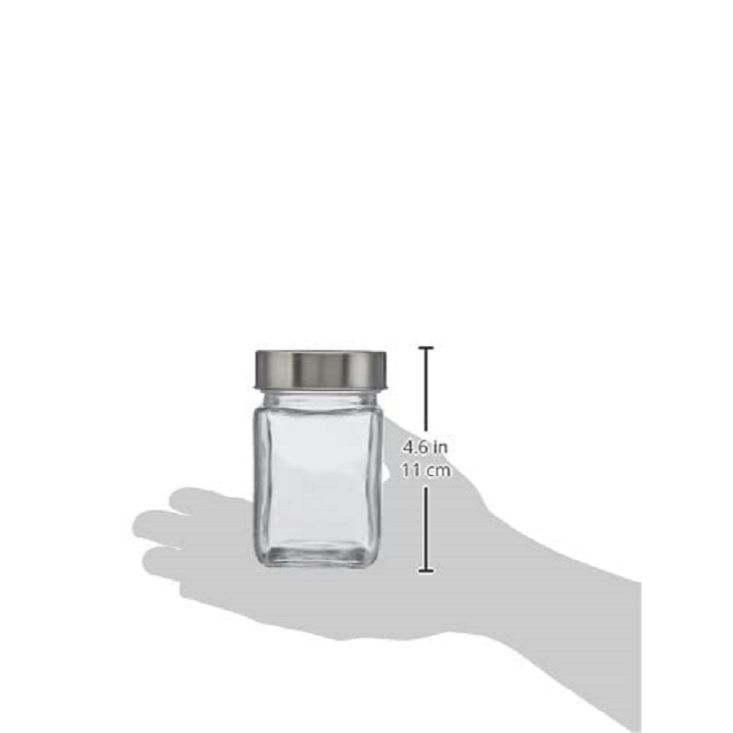 Mångsidiga Glasburkar med Genomskinliga Lock, Set om 2, Fyrkantiga (310 ml vardera),