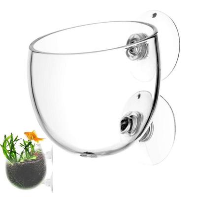 Aquarium-Blumentopf aus Glas, Zylinderbecher mit Saugnäpfen zum Kultivieren von Wasserpflanzensamen, Korallenmoos, Aquarium-Dekorationszubehör