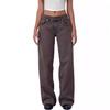 2026 Women's Casual Wide-Leg Non-Stretch Washed Denim Jeans - American Retro Low Waist