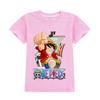 A905 Kids Boys Girls Luffy One Piece Printed Casual Short Sleeves T-shirt