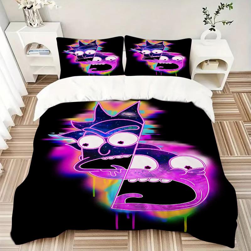 Galactic Rick Morty Mashup Print 3Pcs Bedding Setduvet Cover With 2 Bedropillowcase Home Birthday Gift