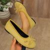 Women's French Bow Ballet Flats - Round Toe Soft Sole Driving Moccasins for Spring/Fall, Delicate Evening Flats