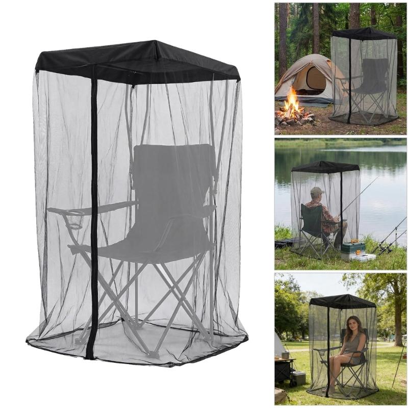 Outdoor Folding Chair Mosquitoes Net Portables Chair Canopies Breathable Mosquitoes Tent For Camping And Fishing