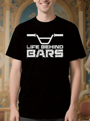 BMX Racing Bike Handlebar Graphic Tee - Life Behind Bars ...