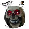 Creepy Doorway Ghost Ornaments Halloween Animatronics Hanging Decoration, Sound Activated Grim Reaper Prop with LED Secret Room Props Glowing Eyes And