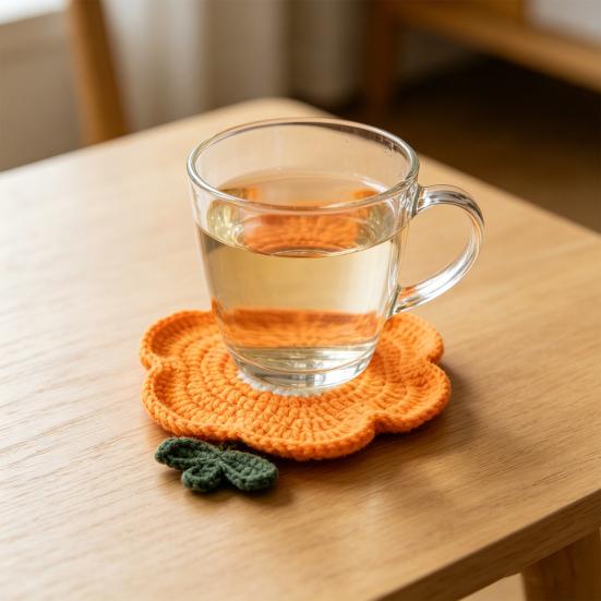 Crochet Flower Coasters, Handmade Knitted Heat Resistant Cup Mats Table Placemats, Decorative Crochet Doilies for Tabletop Protection, Cute Home Decor