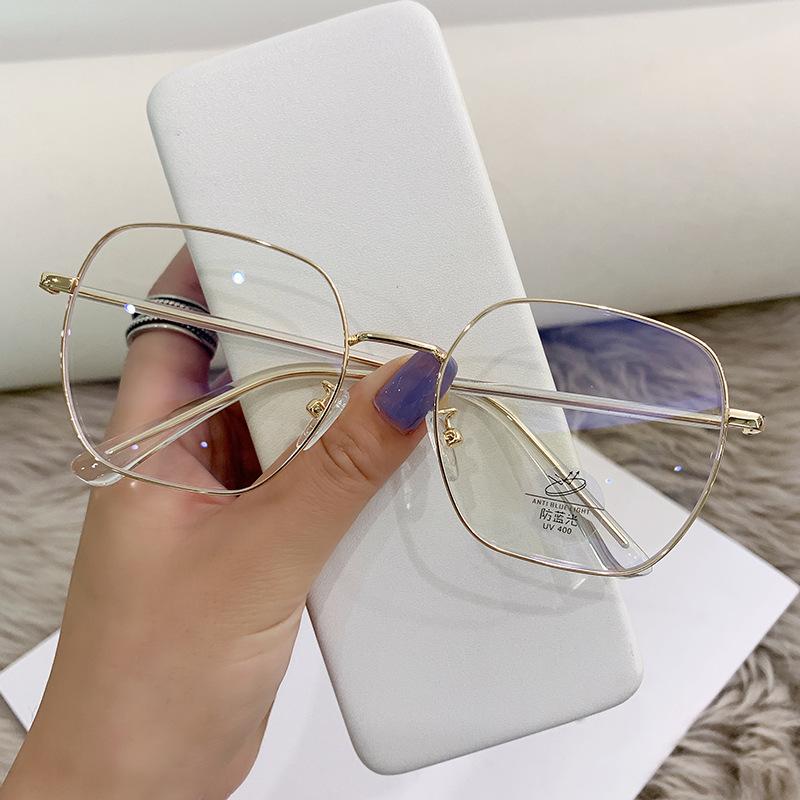 Anti-Blue Glasses, Brown Myopia, Men And Women Without Face, Small Face, Can Be Equipped With Large Degree Square Frame Glasses Frame