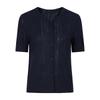 Annakou Women's Hollow-Out Knit Short-Sleeve Cardigan