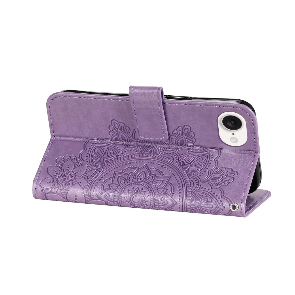 For iPhone 16e Case Floral Pattern PU Leather Wallet Stand Phone Cover