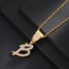 26 English Women'S Letter Pendants Necklace Twist Chain Zircon Letter Pendants Jewelry