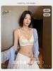 Traceless satin underwear women's big breasts are small, anti-sagging, double breasts rabbit ear cup, no steel ring, comfortable bra