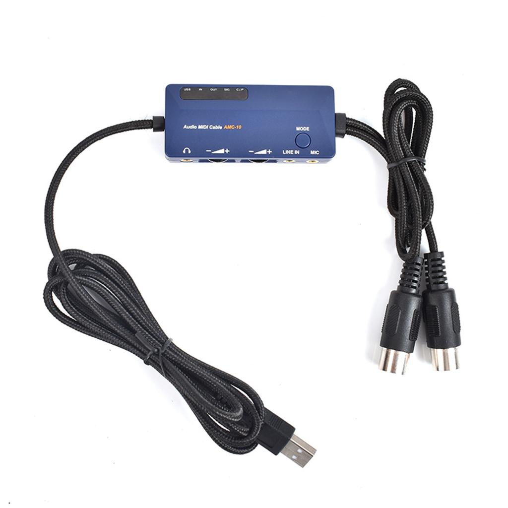 DOREMiDi MIDI To USB A Interface MIDI Cable Adapter for Editing Recording Track Audio MIDI Cable USB Converter Built In