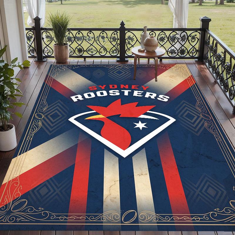 Soft Floor Carpet Sydney Roosters Pattern Area Rug Decorative Mat For Home Room Decoration