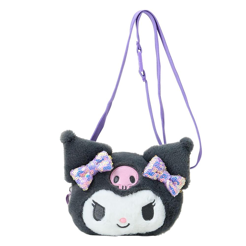 Sanrio Face-shaped Neck Coin Case Kuromi Cotton/Polyester/PVC Wallet Ages 3 and up 639702