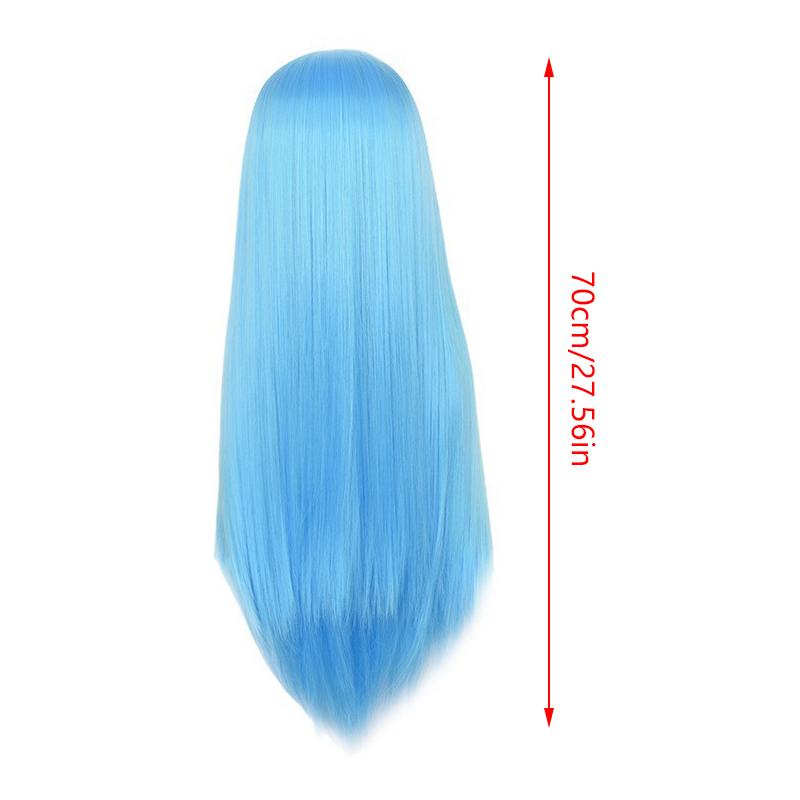 Aotu World Lemon Cosplay Wig 70Cm Long Straight Hair Light Blue Heat Resistant Synthetic Halloween Party Anime Wigs