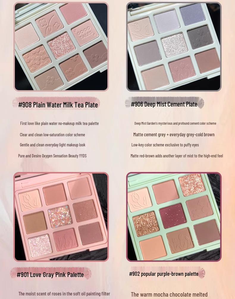 GoGoTales GoGo Dance Secret Garden Eyeshadow Palette - Summer Milk Tea Earth Tones with Matte, Shimmer, and Glitter Finishes