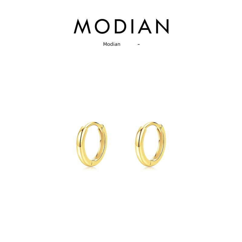 

Modian Sterling Silver Glossy Women s Cold Style Ear Clip Gold 1cm Earrings