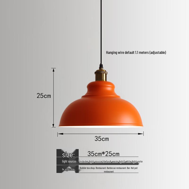 Orange Nordic Industrial Pendant Light for Restaurants & Bars